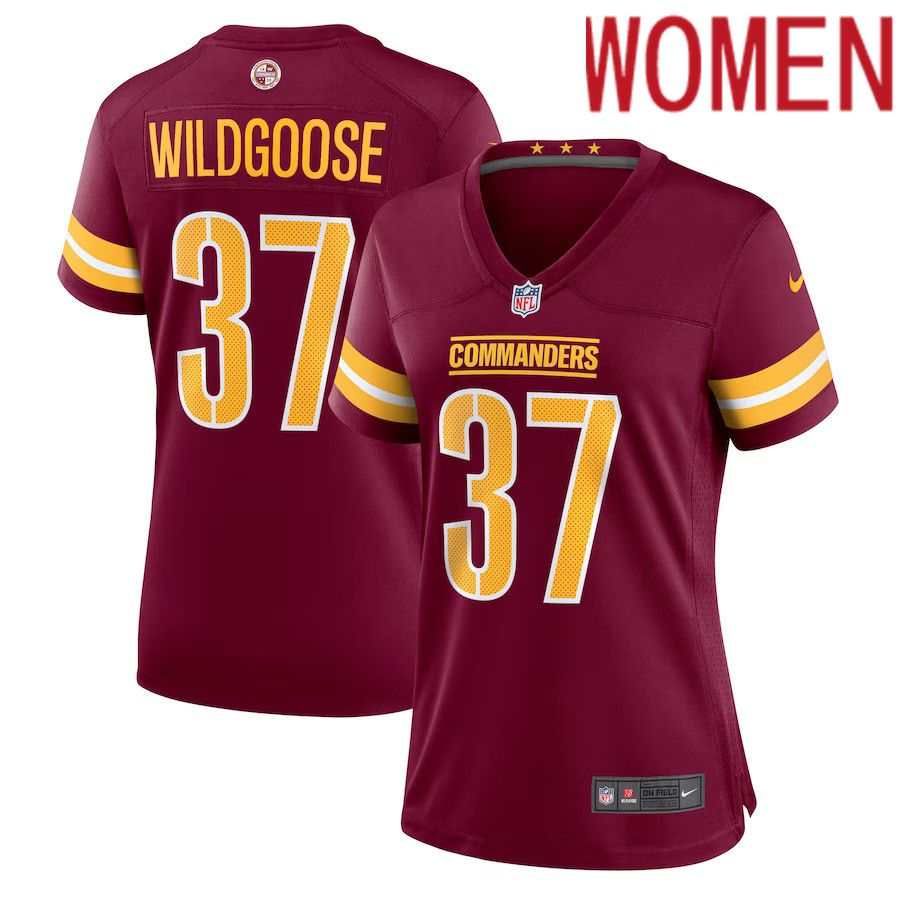 Women Washington Commanders #37 Rachad Wildgoose Nike Burgundy Game Player NFL Jersey